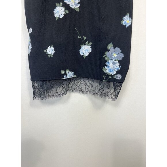 Mossimo Tank Top Women Medium Black Slip Camisole Y2K Coquette Lace Floral - Picture 4 of 9